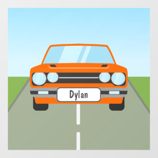 Car Wall Decal - Car Wall Sticker - Boy's Name