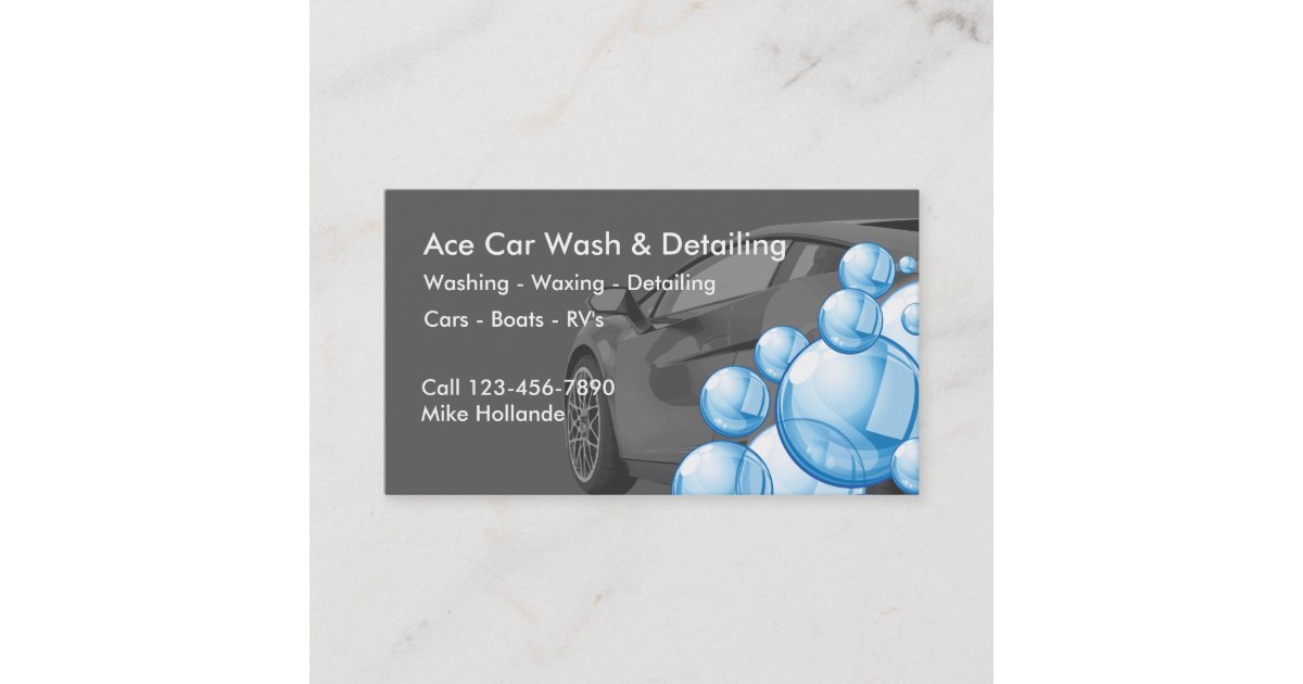 Car Wash And Detailing Business Card