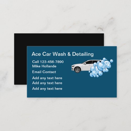 Car Wash And Detailing Business Cards