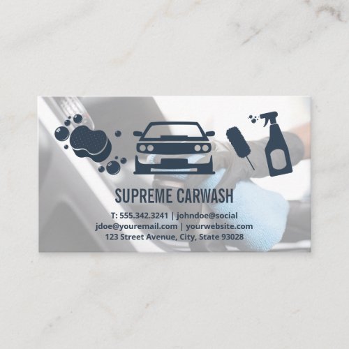 Car Wash and Detailing  Interior Cleans Business Card