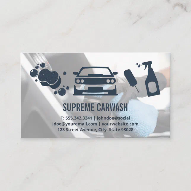 Car Wash and Detailing Interior Cleans Business Card Zazzle