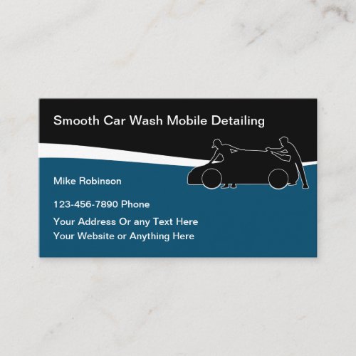 Car Wash And Detailing Modern Business Cards