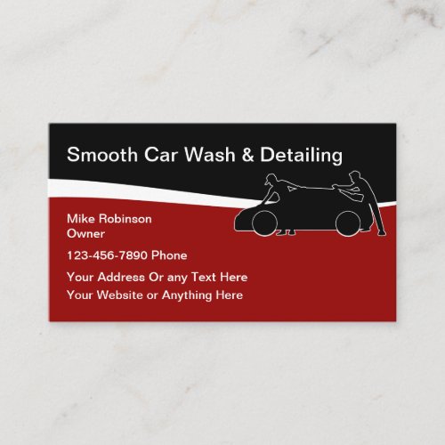 Car Wash And Detailing Modern Business Cards