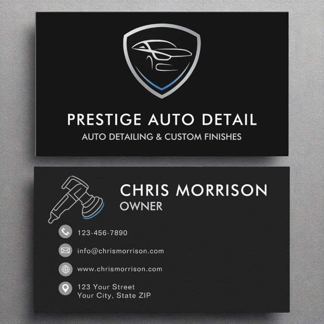 Car Wash and Vehicle Detailing Service Business Card (Creator Uploaded)