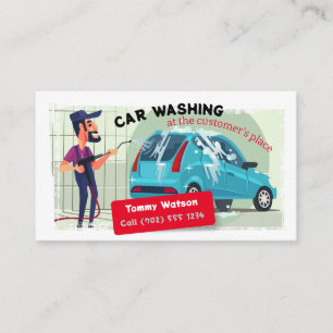 Car wash at your doorstep Funny Business Card