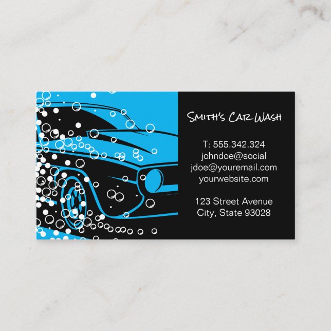 Car Wash | Auto Car Detailing | Cleaning Service Business Card (Front)