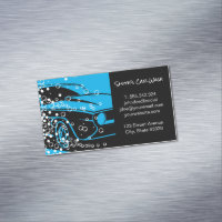 Car Wash, Auto Car Detailing, Cleaning Service Business Card Magnet