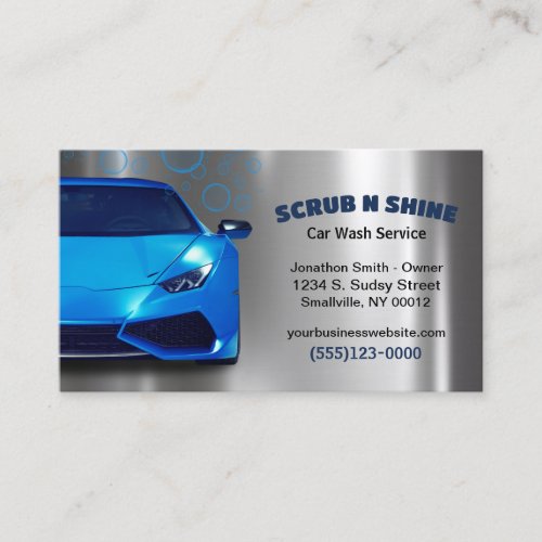 Car Wash Auto Detail Service Business Card