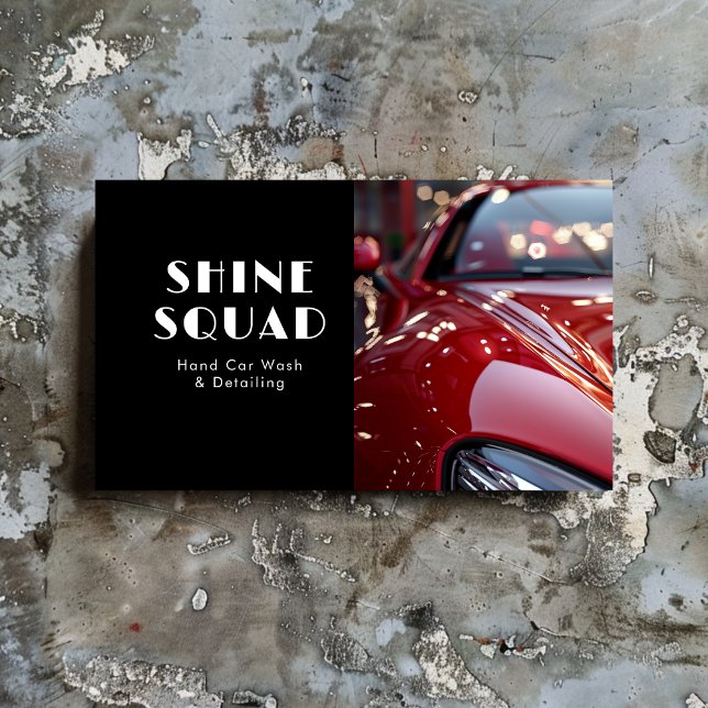Car Wash Auto Detailing Automotive Photo Business Card (Creator Uploaded)