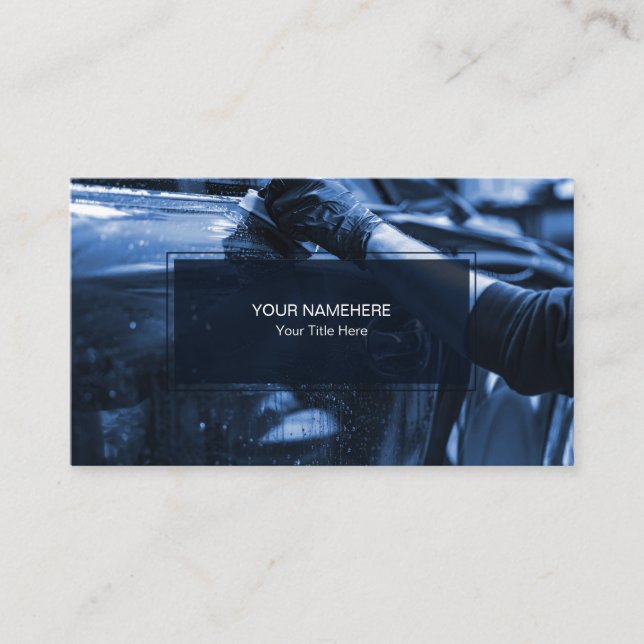 Car Wash Auto Detailing Business Card (Front)