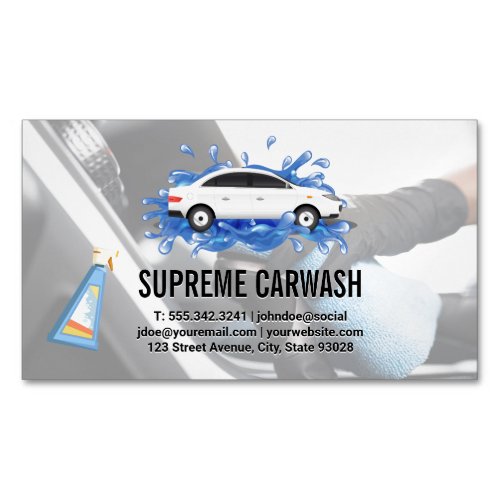 Car Wash  Auto Detailing Interior Exterior Clean Business Card Magnet