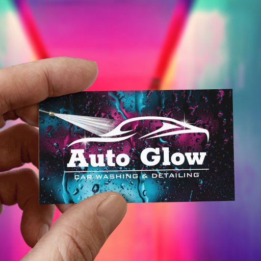 Customizable Car Wash Auto Detailing Modern Automotive Cleaning Business Card