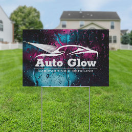 Car Wash Auto Detailing Modern Automotive Cleaning Sign