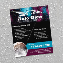 Car Wash Auto Detailing Modern Cleaning Flyer