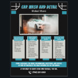 Car Wash Auto Detailing Price Package Flyer<br><div class="desc">Professional Car Wash & Auto Detailing Price Flyer Promote your auto detailing and car wash services with a clean, professional flyer that highlights your price packages and service options. This design is perfect for car wash owners, auto detailers, and mobile cleaning businesses who want to attract new clients and show...</div>