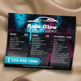 Car Wash Auto Detailing Price Package Flyer