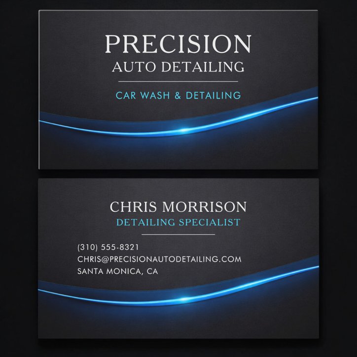 Car Wash Auto Detailing Professional Business Card