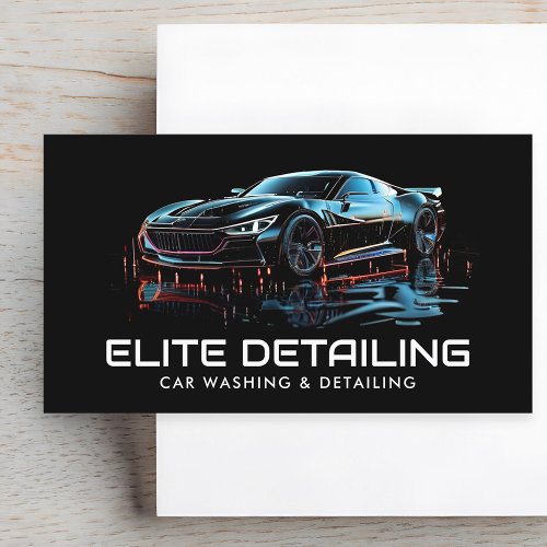 Car Wash  Auto Detailing QR Code Business Card