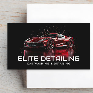 Car Wash & Auto Detailing QR Code Business Card
