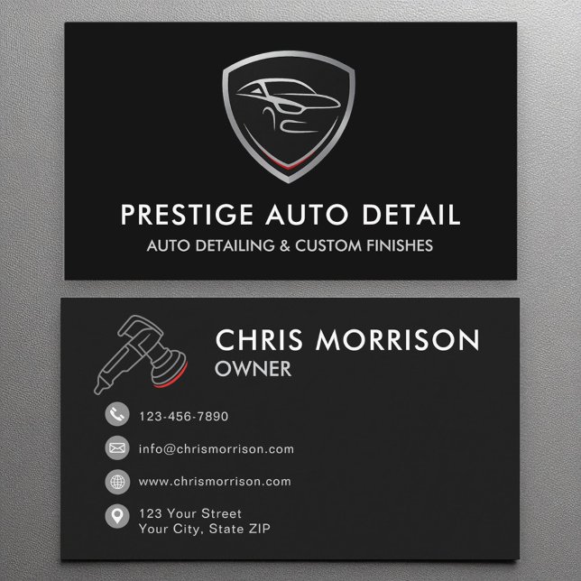 Car Wash Auto Detailing Service Business Card (Creator Uploaded)