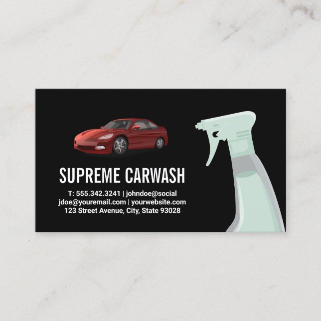 Car Wash | Auto Detailing Services Business Card (Front)