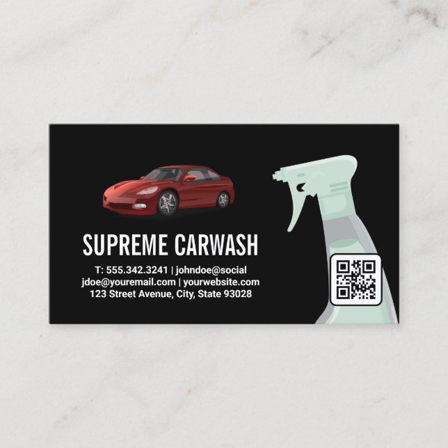 Car Wash | Auto Detailing Services | QR Code Business Card (Front)