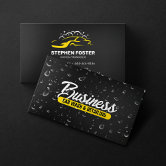 Car Wash & Auto detailing Water Drop Black Blue Business Card