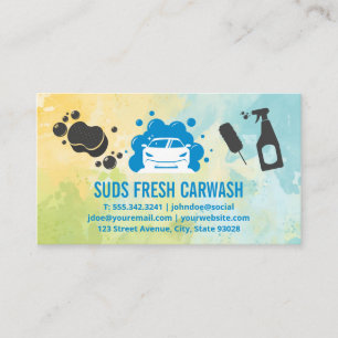 Car Wash Auto Services Cleaning Supplies Business Card