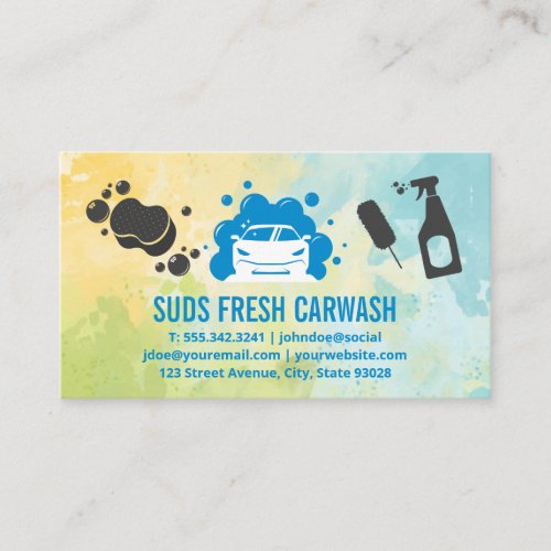 Car Wash  Auto Services  Cleaning Supplies Business Card