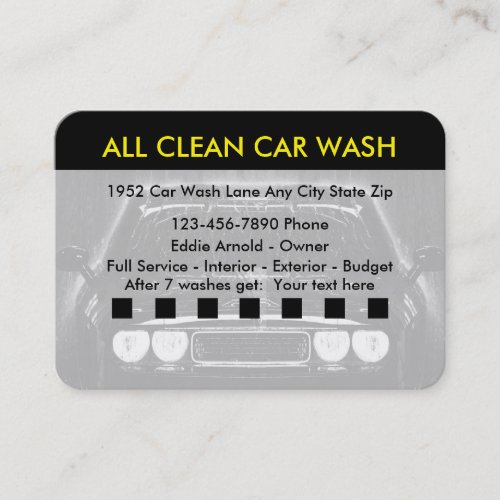 Car wash Automotive Business Card