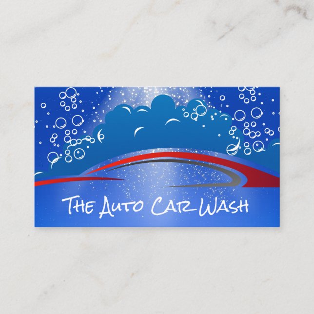 Car Wash Bubbles and Auto Clean Business Card (Front)