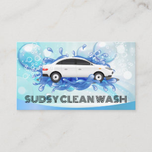 Car Wash Bubbles Soap Suds Splash Background Business Card