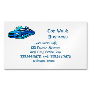 Car Wash Business Card Magnet