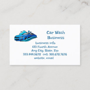 Car Wash Business Service Custom Business Card
