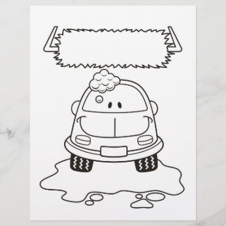 Car Wash Cartoon Coloring Book Page