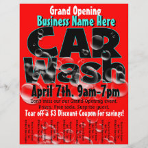 Car Wash. Carwash. Customizable advertising flyer