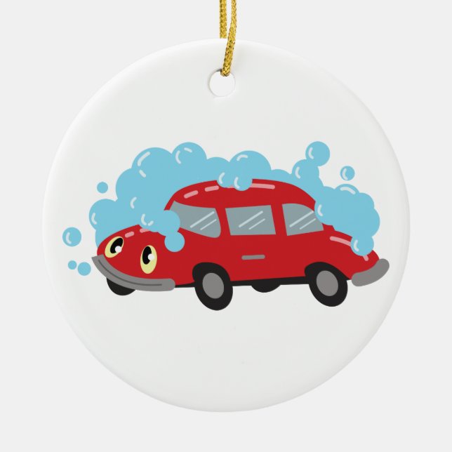 Car Wash Ceramic Ornament (Front)