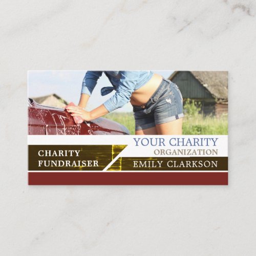 Car Wash Charity Organization Organizer Business Card