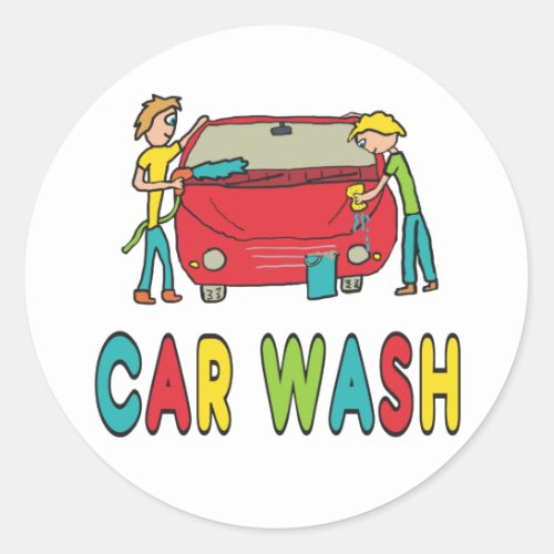 Car Wash Classic Round Sticker