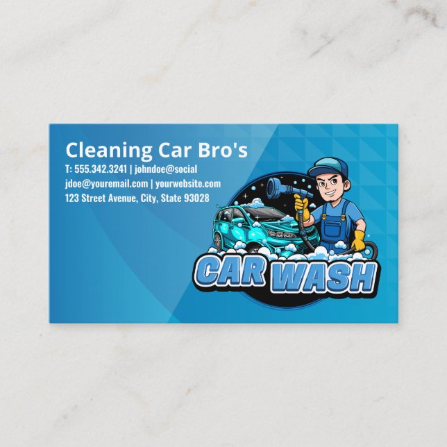 Car Wash Cleaner | Auto Services Business Card (Front)