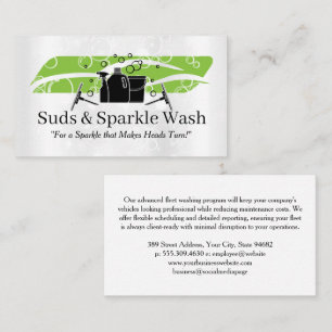 Car Wash Cleaning   Soap Bubbles   Auto Care Business Card