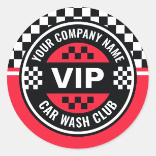 Car Wash Club - Racing Checkered Flag Rewards Classic Round Sticker