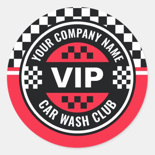 Car Wash Club _ Racing Checkered Flag Rewards Classic Round Sticker