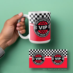 Car Wash Club - Racing Checkered Flag Rewards Coffee Mug