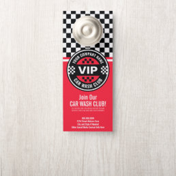 Car Wash Club - Racing Checkered Flag Rewards Door Hanger
