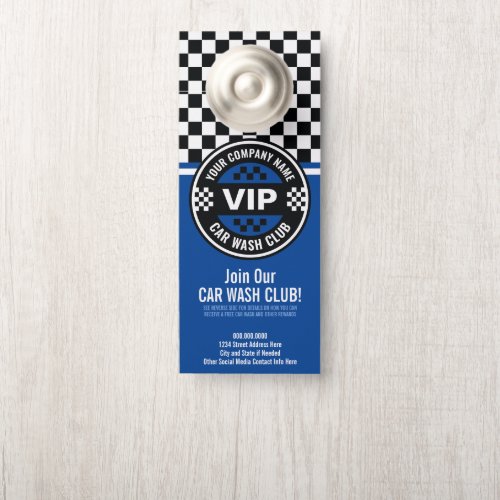 Car Wash Club _ Racing Checkered Flag Rewards Door Hanger