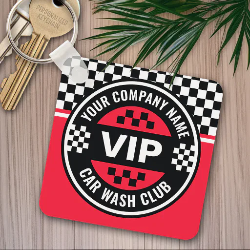 Car Wash Club - Racing Checkered Flag Rewards Keychain