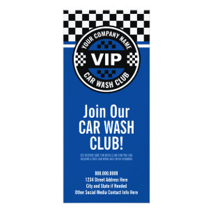 Car Wash Club - Racing Checkered Flag Rewards Rack Card