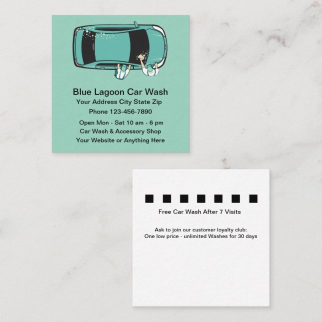 Car Wash Customer Loyalty Business Cards (Front/Back)