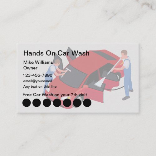 Car Wash Customer Loyalty Template Business Cards